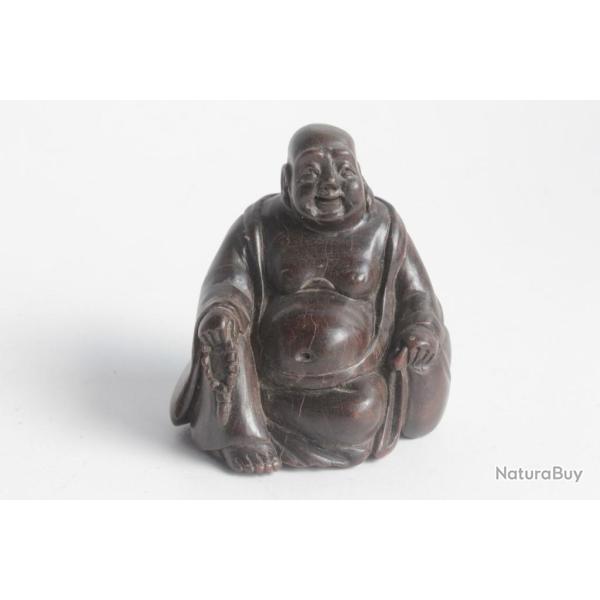 Netsuke bois sign� Bouddha rieur Hote� Japon Meiji