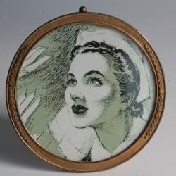 Cadre porte-photo rond XIXe siècle