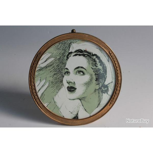 Cadre porte-photo rond XIXe si�cle