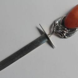 Coupe papier Ouvre lettre argent ambre Danemark