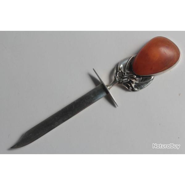 Coupe papier Ouvre lettre argent ambre Danemark