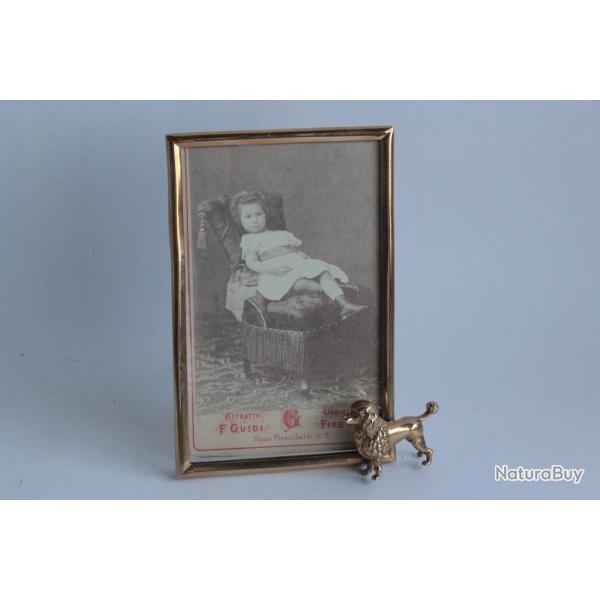 Cadre porte-photo laiton Chien Caniche