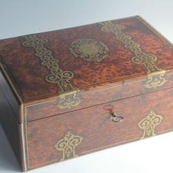 Grand coffret TAHAN marqueterie bois laiton Napoléon III