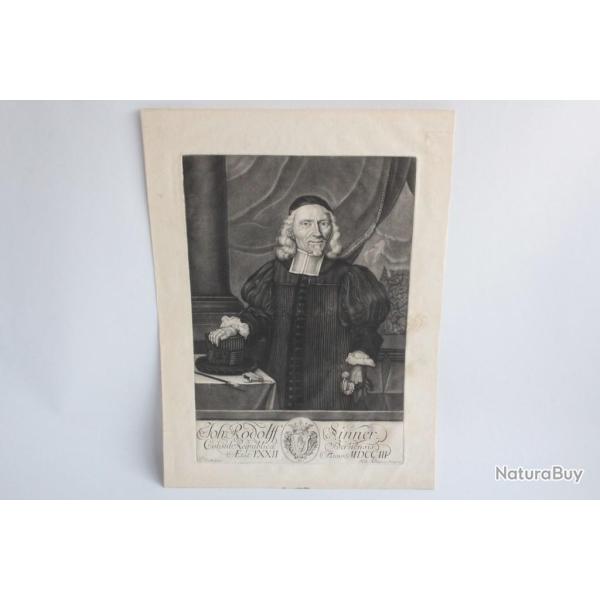 Gravure Jean-Rodolphe Sinner de Ballaigues Nthiger Suisse XVIIIe sicle