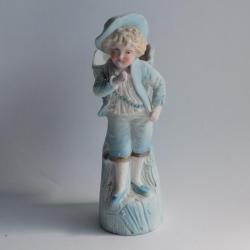 Porte bouquet Porcelaine biscuit polychrome Personnage