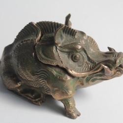 Boite bronze figurative Sanglier