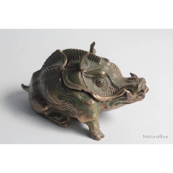Boite bronze figurative Sanglier