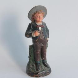 Pyrogène terre cuite vernissée Petit garçon XIXe siècle