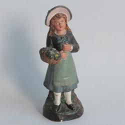 Pyrogène terre cuite vernissée Petite fille XIXe siècle