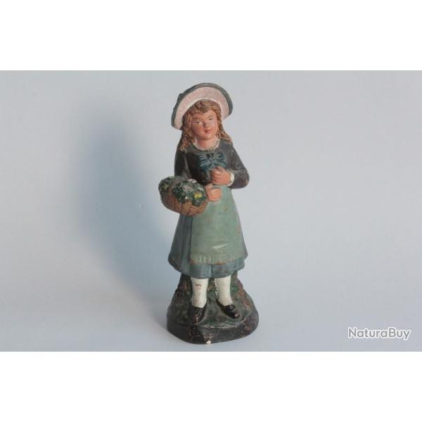 Pyrog�ne terre cuite verniss�e Petite fille XIXe si�cle