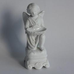 Bénitier porcelaine biscuit ange Religion