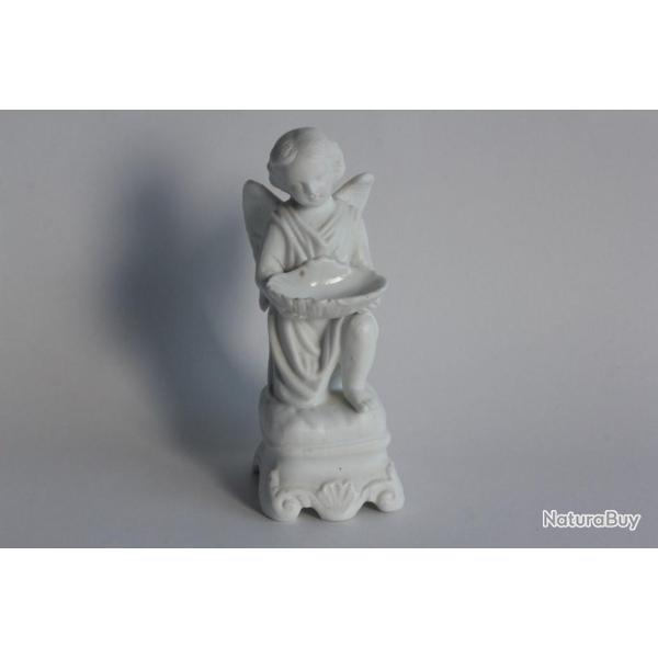 B�nitier porcelaine biscuit ange Religion