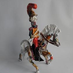 Céramique moderne polychrome Cavalier Cheval vintage