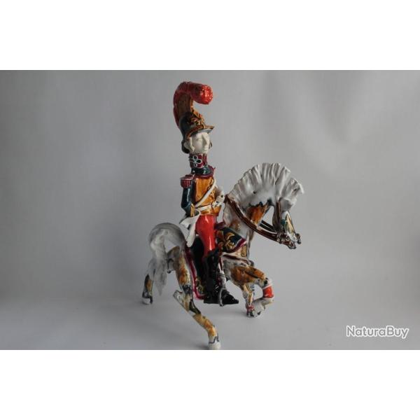 C�ramique moderne polychrome Cavalier Cheval vintage