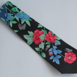Cravate soie LEONARD Fleurs Dessin n°67863