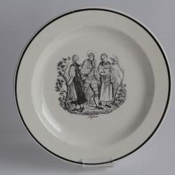 Assiette parlante fa&iuml;ence Nyon Argovie Suisse Robillard 1818-1832
