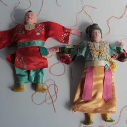 Anciennes Marionnettes &agrave; fils Asie