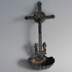 Ancien b&eacute;nitier argent massif