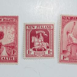 Timbres Nouvelle Z&eacute;lande au profit d'oeuvre 1932-33-34 neufs
