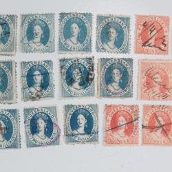 Timbres Colonie anglaise Queensland Victoria lithographi&eacute; 1880