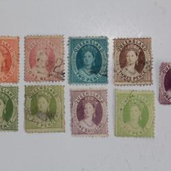 Timbres Colonie anglaise Queensland Victoria s&eacute;rie 1869-1876