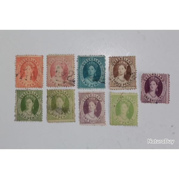 Timbres Colonie anglaise Queensland Victoria s�rie 1869-1876