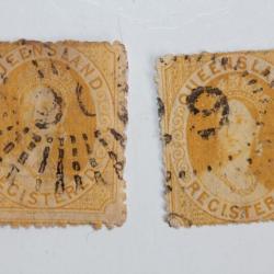 Timbres Colonie anglaise Queensland Victoria registered 1862