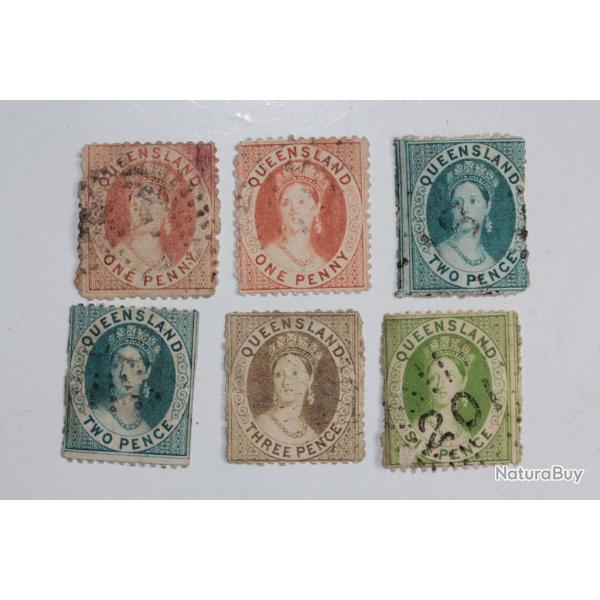 Timbres Colonie anglaise Queensland Victoria s�rie 1862-1867