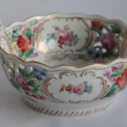 Coupe porcelaine ajourée  Dresden Carl Thieme Allemagne