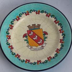 LONGWY Assiette &eacute;maux Armoiries de la Lorraine