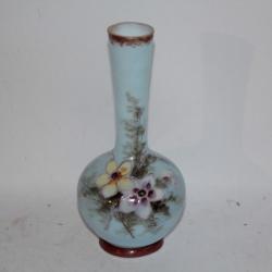 Vase opaline émaillée Fleurs Napoléon III
