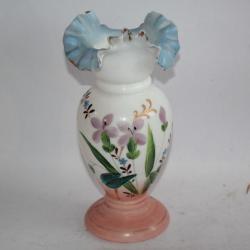 Vase opaline émaillée Fleurs Napoléon III