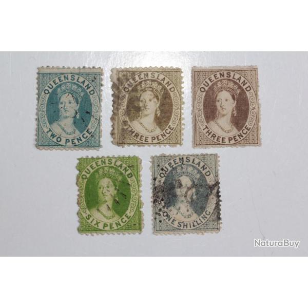 Timbres Colonie anglaise Queensland Victoria s�rie 1860-1861