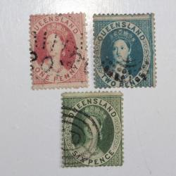 Timbres Colonie anglaise Queensland Victoria série 1860