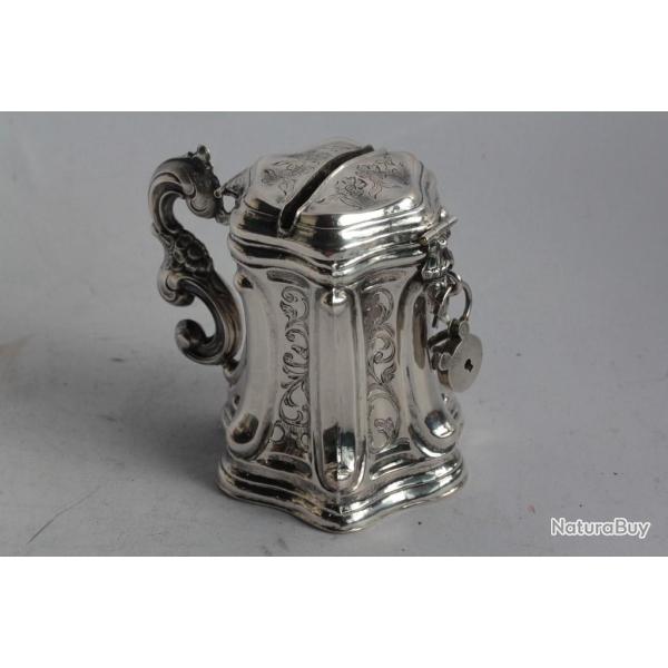 Bo�te de charit� en argent Chope Charity box