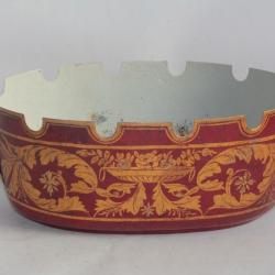 Rafraîchissoir tôle peinte rouge et or Charles X