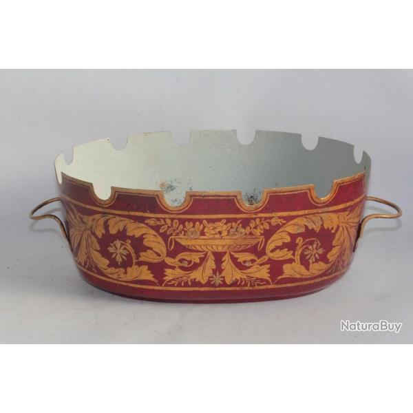 Rafra�chissoir t�le peinte rouge et or Charles X