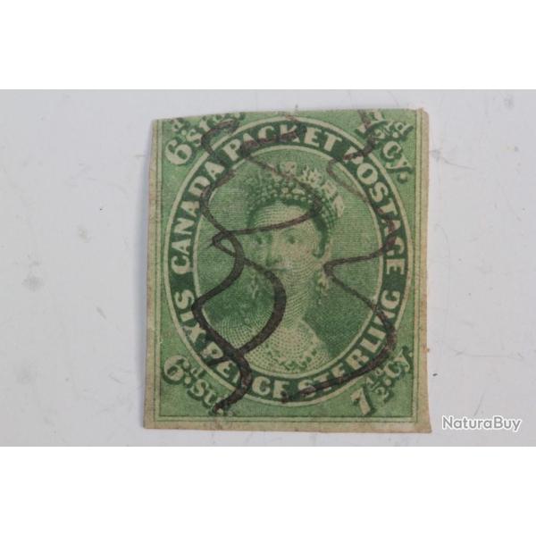 Timbre Colonie anglaise Canada Victoria 7 1/2 p 1852-57