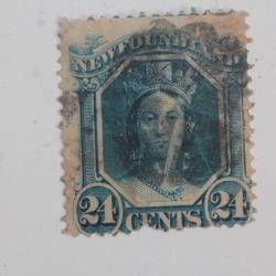 Timbre Colonie anglaise Terre neuve Victoria 24 cents 1866