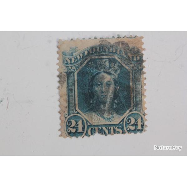 Timbre Colonie anglaise Terre neuve Victoria 24 cents 1866