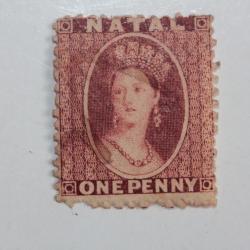 Timbre Colonie anglaise Natal Victoria variété one penny 1860