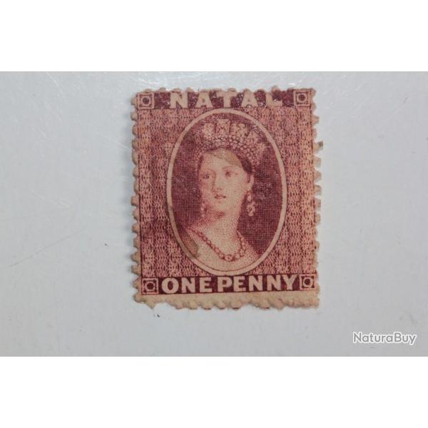 Timbre Colonie anglaise Natal Victoria vari�t� one penny 1860
