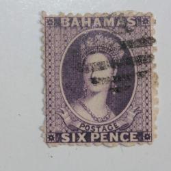 Timbre Colonie anglaise Bahamas Victoria six pence 1863
