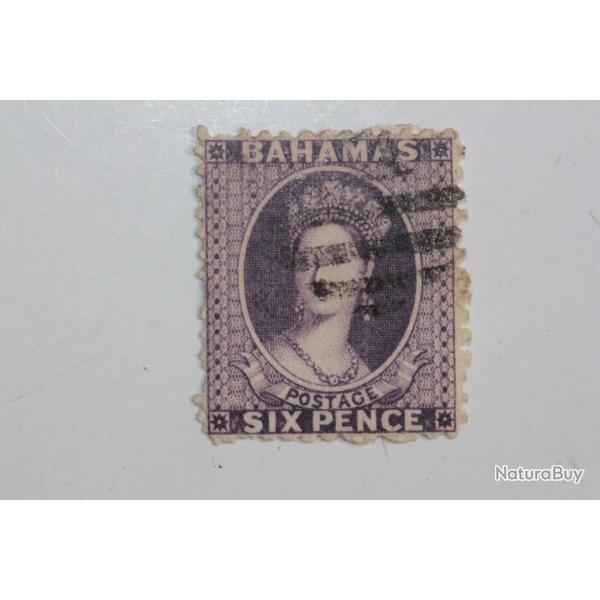 Timbre Colonie anglaise Bahamas Victoria six pence 1863