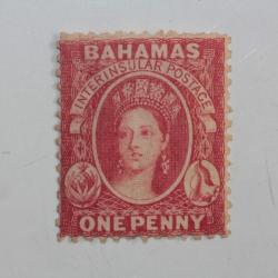Timbre Colonie anglaise Bahamas Victoria variété 1860
