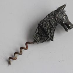 Tire-bouchon argent figuratif Loup