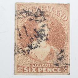 Timbre Colonie anglaise nouvelle Zelande Victoria six pence 1858