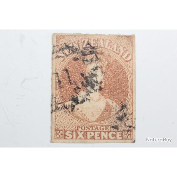 Timbre Colonie anglaise nouvelle Zelande Victoria six pence 1858
