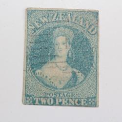 Timbre Colonie anglaise nouvelle Zelande Victoria two pence 1858