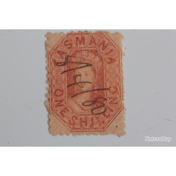Timbre Colonie anglaise Tasmanie Victoria one shilling 1864-1870